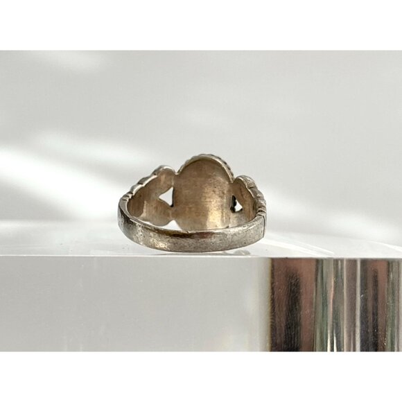 Thai Made Mother of Pearl Modernist 925 Sterling Silver Vintage Ring - sz 6.25 - Picture 3 of 12